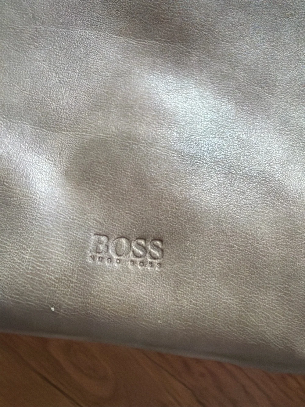 Boss Beige Canvas Laptop Bag with Brown Leather Handles